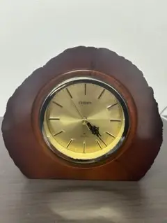 CITIZEN 木製置時計 ゴールド　動作OK