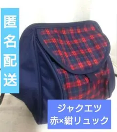 【匿名配送】【お値下げ中】★ジャクエツ登園用リュック赤×紺チェック★
