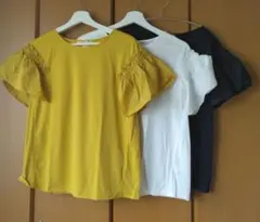 グリーンパークス異素材ドッキングプルオーバー　3枚セット　白　紺　黄