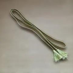 薄緑色 ストライプ模様 帯締め 房付き