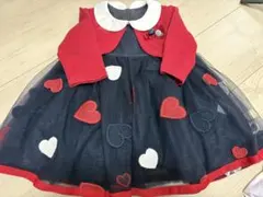 dave&bellaカーディガンドッキングハート刺繍デザインワンピース80-90 