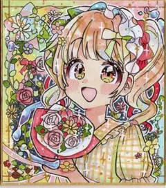 手描き オリジナルイラスト アナログ 色紙