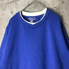 A2204古着　スウェット　ブルー　無地