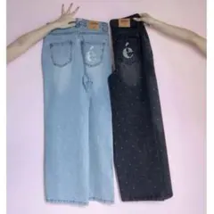 épline rhinestone jeans black エピヌ デニム 最終価格】épine エピヌ é rhinestone jeans black - メルカリ