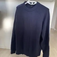 PLST ネイビー クルーネックセーター