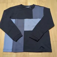 新品☆コムサイズム　黒＆グレー　カラーブロック切り替え長袖Tシャツ120㎝