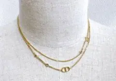 Dior ディオール ゴールドメッキ 2連ネックレス DIOR✩