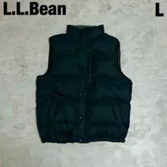 L.L.Bean ダウンベスト L ブラック フリース 肉厚 防寒 アウトドア