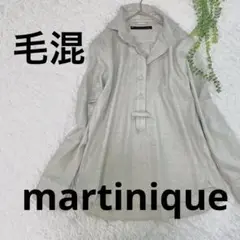 マルティニーク 毛混　スキッパーシャツ　パールボタン Mぐらい　美品
