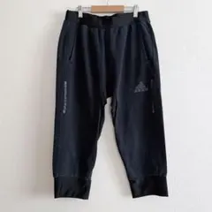 アディダス クロップドパンツ スエットパンツ　ロゴ M スポーツ　ネイビーのサムネイル