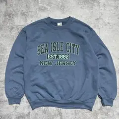 GILDAN スウェット SEA ISLE CITY カレッジロゴ ネイビー