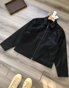 Carhartt WIP 黒 レザー シングルライダースジャケット M2