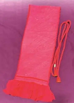 一部未使用品　帯揚げ＆帯締めセット　濃いピンク色　絹