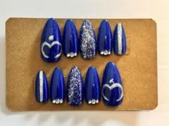 【現品限り‼️】アーモンド型　青リンゴ　ミセスネイル 推し活ネイル