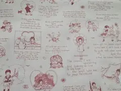 大SALE✨USA fabric マーカスブラザーズ バレンタイン柄 赤♡