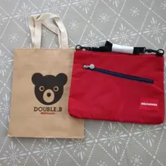 mikihouseレッド コサッシュ＆ショップ袋のサムネイル