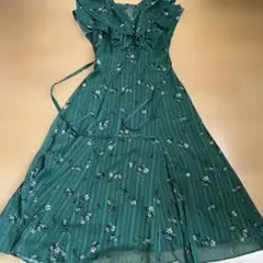 SNIDEL 20周年 花柄プリーツノースリーブワンピース グリーン - メルカリ