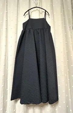 ear PAPILLONNER ノースリーブ 黒 ロングワンピース ドット柄 - メルカリ