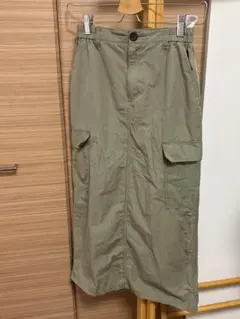 GU カーゴロングスカート カーキ ジーユー
