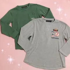 ☆KRIFF MAYERクリフマイヤー☆ロンT2枚セット☆グレーグリーン150