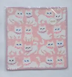 フェイラー モフモフネコチャンハンカチ WEB限定 ペールパープル