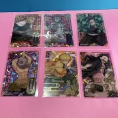 鬼滅の刃　ステンドグラス　カード　　箔押し　クリアカード　6セット