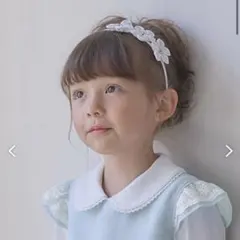any Famシフォンお花 × ジュエル キッズ カチューシャ　ホワイトのみ