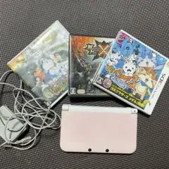 ジャンク品 ニンテンドー3DS LL ピンク 本体とゲーム3本セット