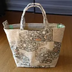 帯リメイク ファスナー付きバッグ