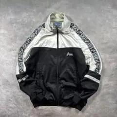 R42 古着90s asics トラックジャケット　テープロゴ　バイカラー