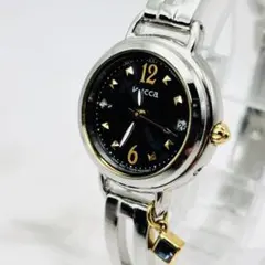 WICCA ウィッカ シチズン ソーラー デイト 腕時計 レディース 黒文字盤