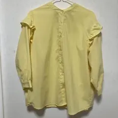 イエロー フリル付きシャツ LLサイズ