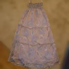 キャミワンピース パステル花柄 ロング丈