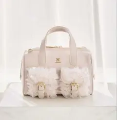 NICE CLAUP ナイスクラップ チュールポケットミニボストンバッグ ピンク