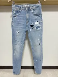 春夏カラー ペイント ZARA MAN ストレッチ スキニー デニム
