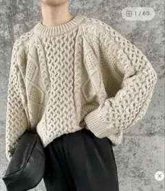 SELECT MOCA ヴィンテージライクケーブルニット【bySON】