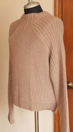 moussy ラグランスリーブ ニットセーター厚手　ベージュ レディースFree