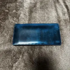TAKEO KIKUCHI 青 レザー 長財布