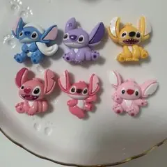 スティッチ デコパーツ 6個セット カラフル