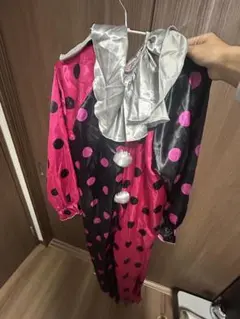 水玉模様のピエロ コスプレ コスチューム