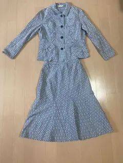 Kansai Bis チェック柄スカートセットアップ　シャツ11号　カンサイビス