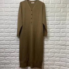 LEPSIM レプシィム ヘンリーネックロングワンピースニットワンピブラウン F