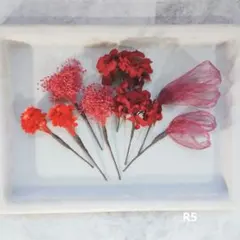 ❰R5❱成人式　卒業式　発表会　七五三　ヘアメ　レッド　赤髪飾り　ドライフラワー