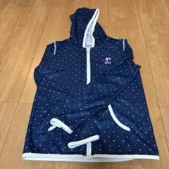 フード付きラッシュガード 140 ネイビー水玉