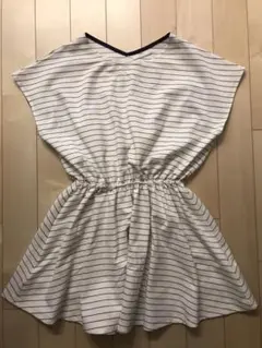 レトロガール ボーダーワンピース