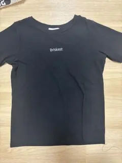 リブ素材 半袖Tシャツ 黒