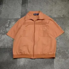 古着 デザインシャツ ブルゾン 半袖シャツ ジップアップシャツ キューバシャツ