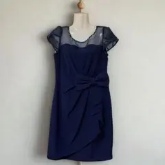 タグ有 RUIRUE BOUTIQUE ネイビー ドレス ワンピース L-LL