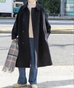 アーバンリサーチドアーズ　ウールロングコート　ネイビー