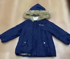 ネイビー ファー付き中綿コート　95